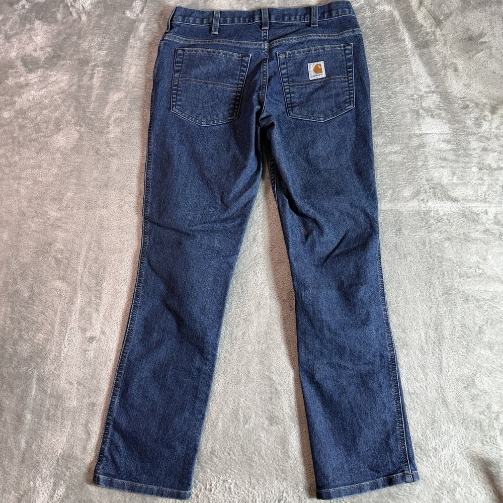 Carhartt Denim Work Jeans Mens 30x29 Dark Wash Stretch Rental Line‎ Straight